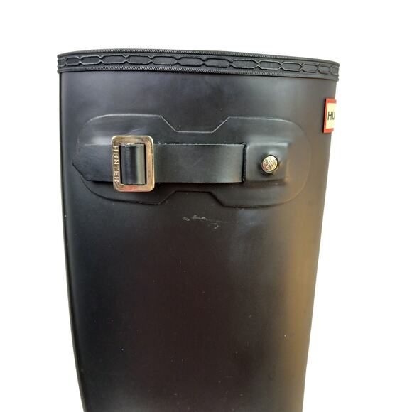 Hunter Women's SZ 9 Tall Rain Boots In Black With Removable Sock Inserts - Picture 7 of 10